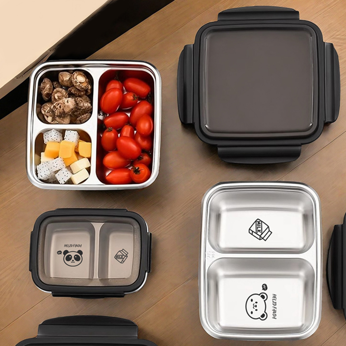 Meal Prep Lunch Boxes - WORTHBUY 2/3 Izgaralar 304 Paslanmaz Çelik