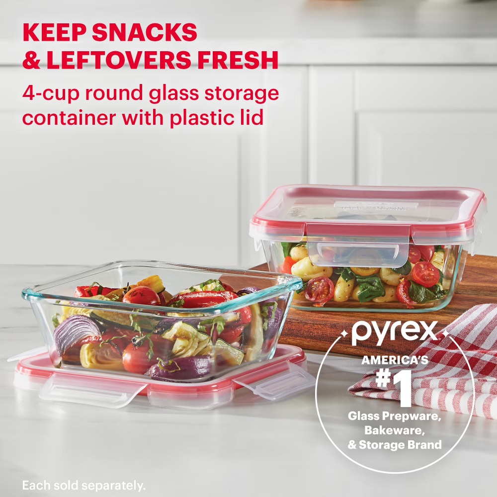 Meal Prep Oven Safe Containers - Freshlock 4'lü Kare Cam Saklama Kabı