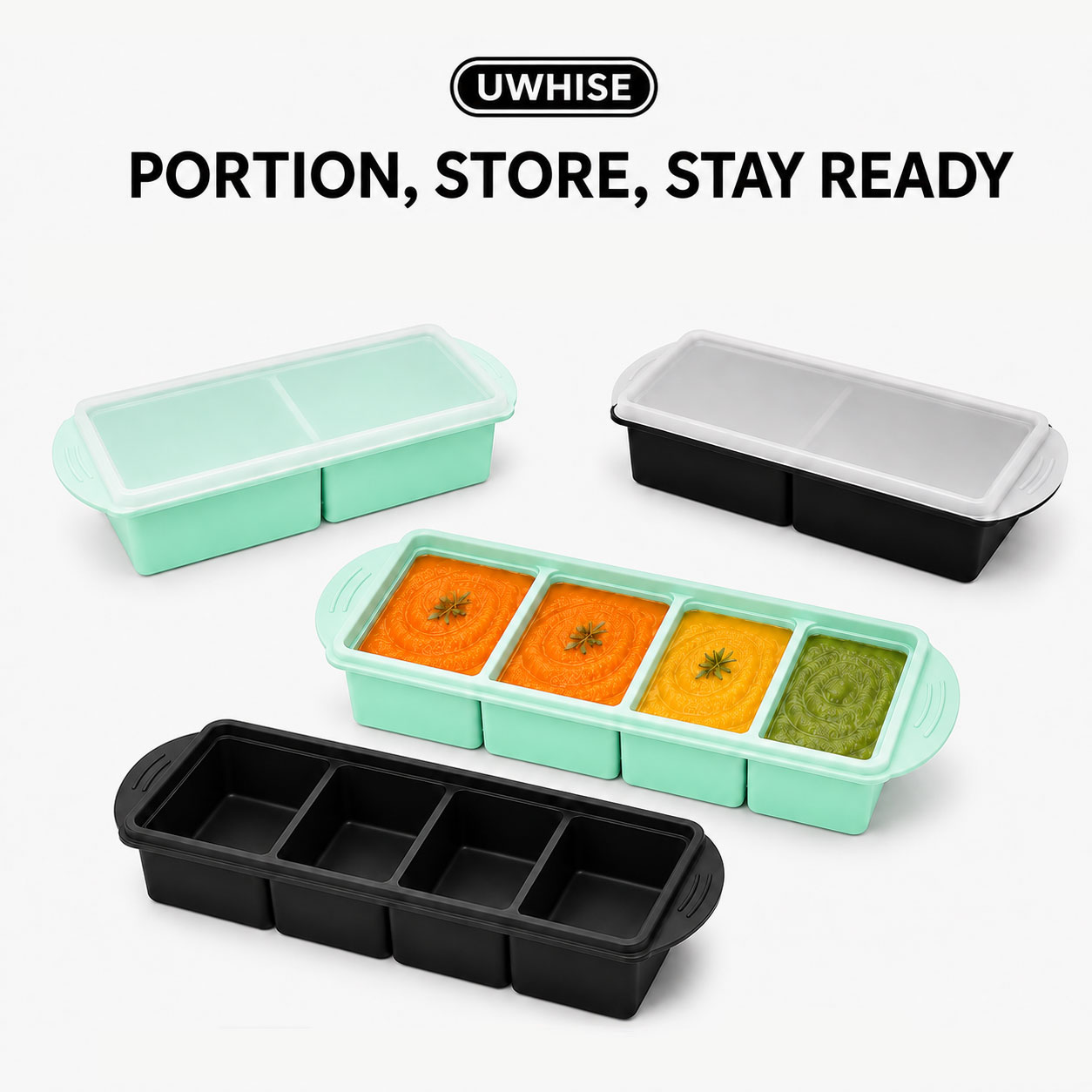 Meal Prep Menu - Uwhise Silikon Çorba Dondurma Tepsisi Bebek