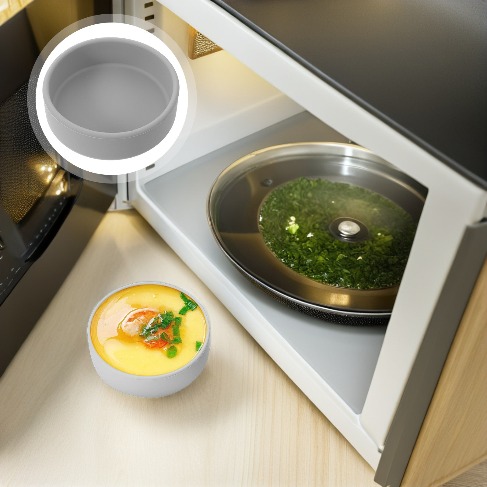 Meal Prep Healthy - 3 Adet Silikon Air Fryer Yumurta