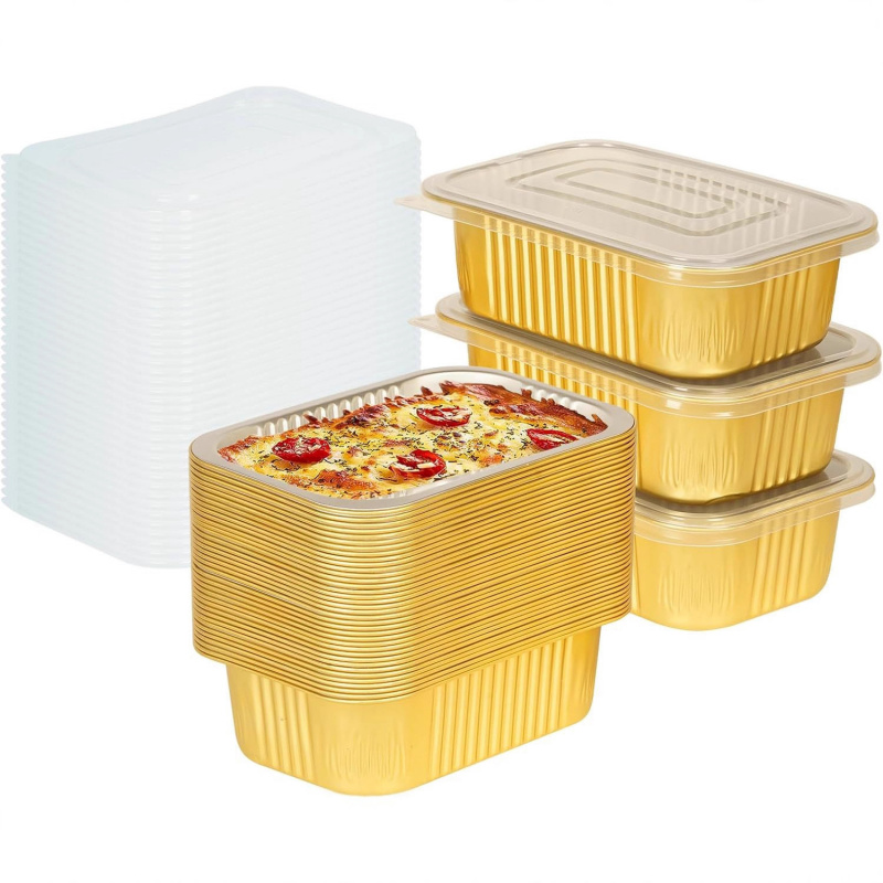Meal Prep Oven Safe Containers - 【20'li Paket 750ml Altın Kaplar】Yeniden Kullanılabilir