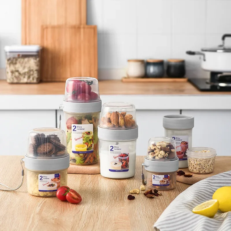 Salad Container Jar - Kahvaltılık Yulaf Ezmesi Tahıl Kuruyemiş Yoğurt