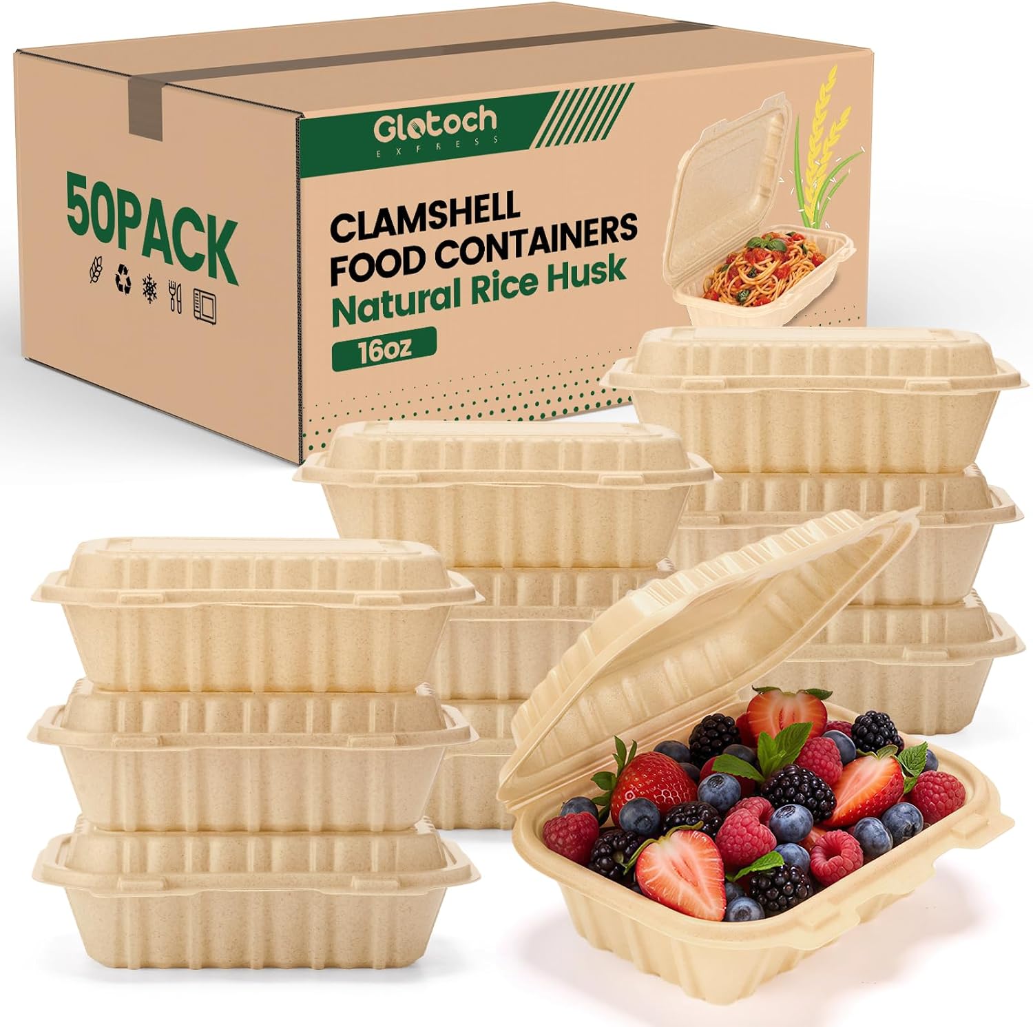 Salad Container Jar - 50'li Paket 16oz (473ml) Deniz Kabuğu