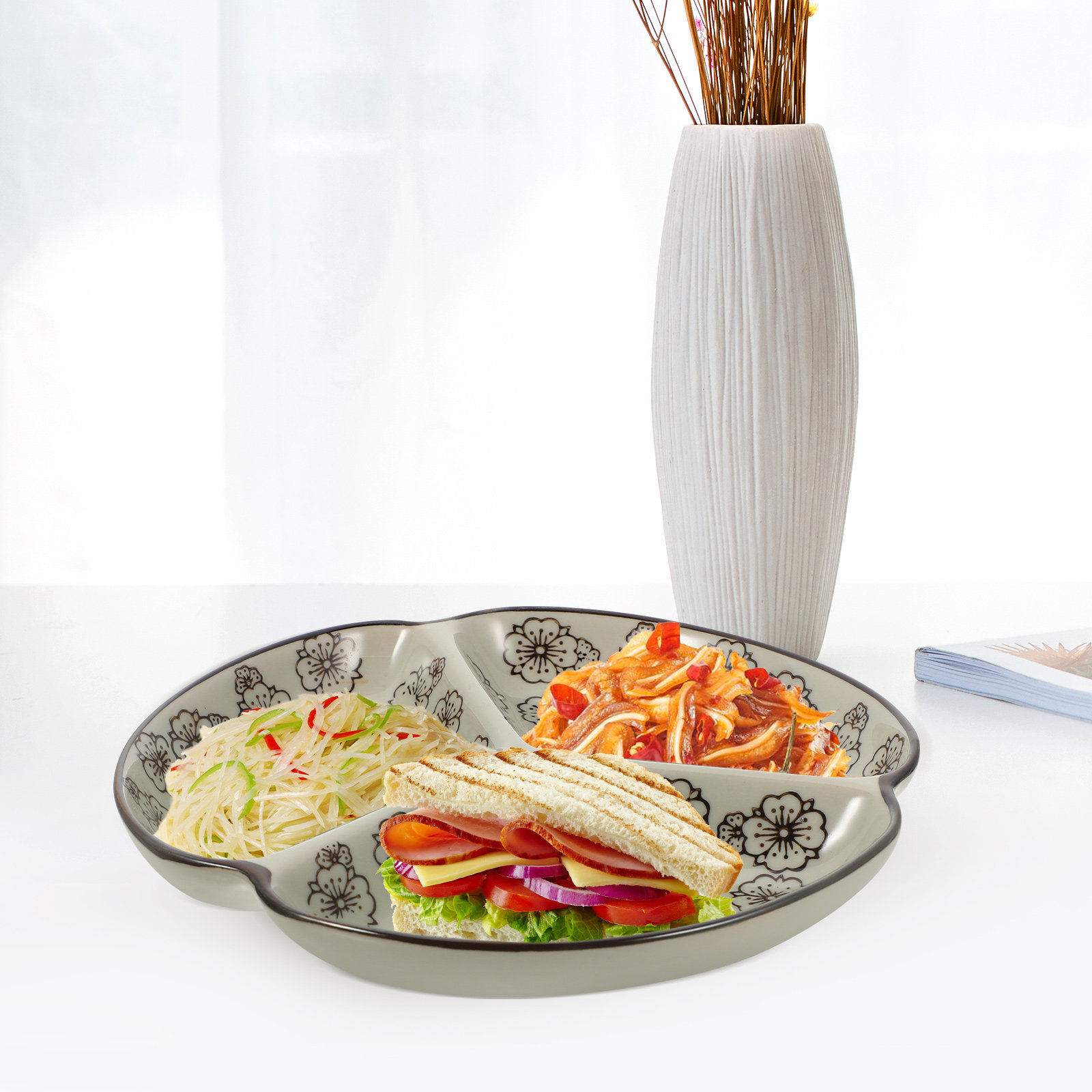 Meal Prep Healthy - 3 Bölmeli Yemek Tabağı, Sağlıklı Beslenme,