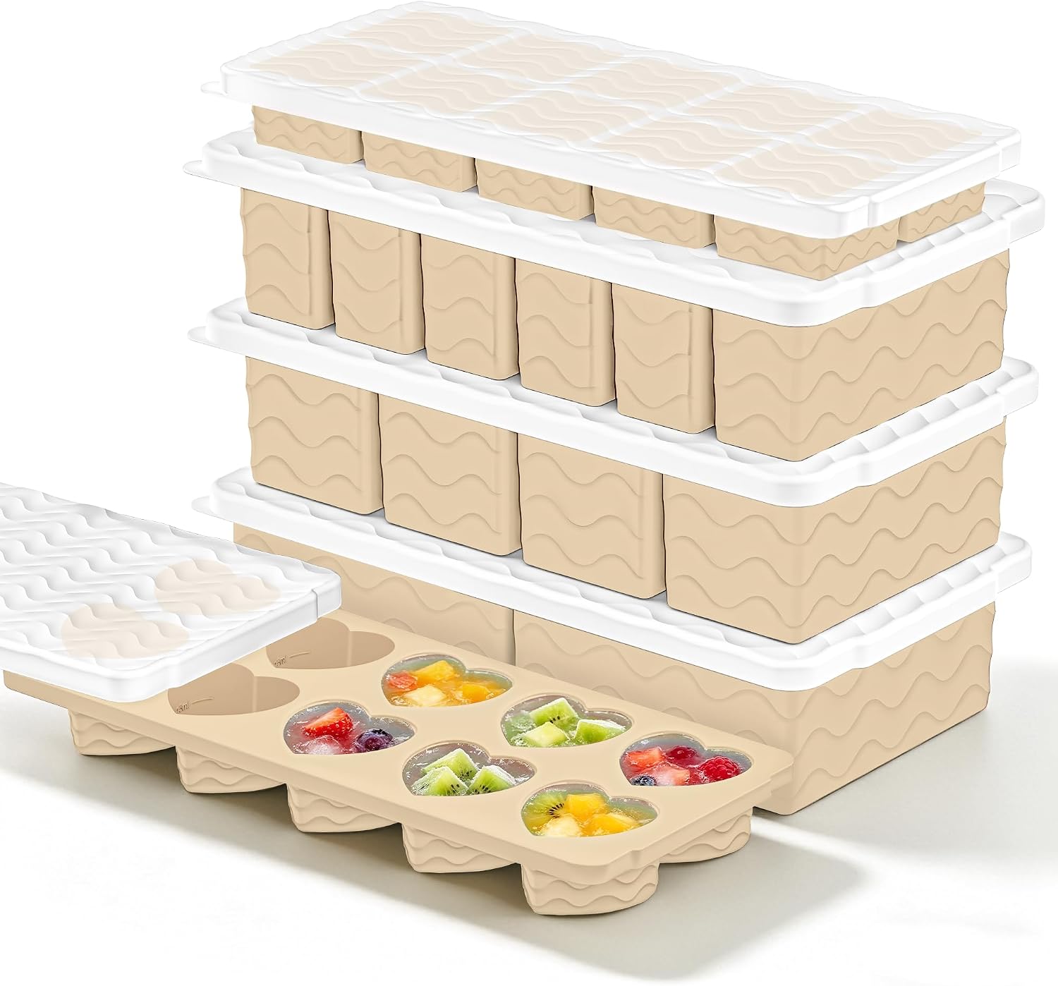 Meal Prep Oven Safe Containers - Silikon Kapaklı Dondurucu Kalıpları, 5'li Paket