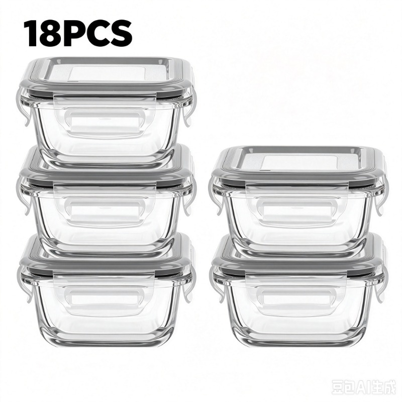 Meal Prep Oven Safe Containers - Cam Gıda Saklama Kabı Seti 18