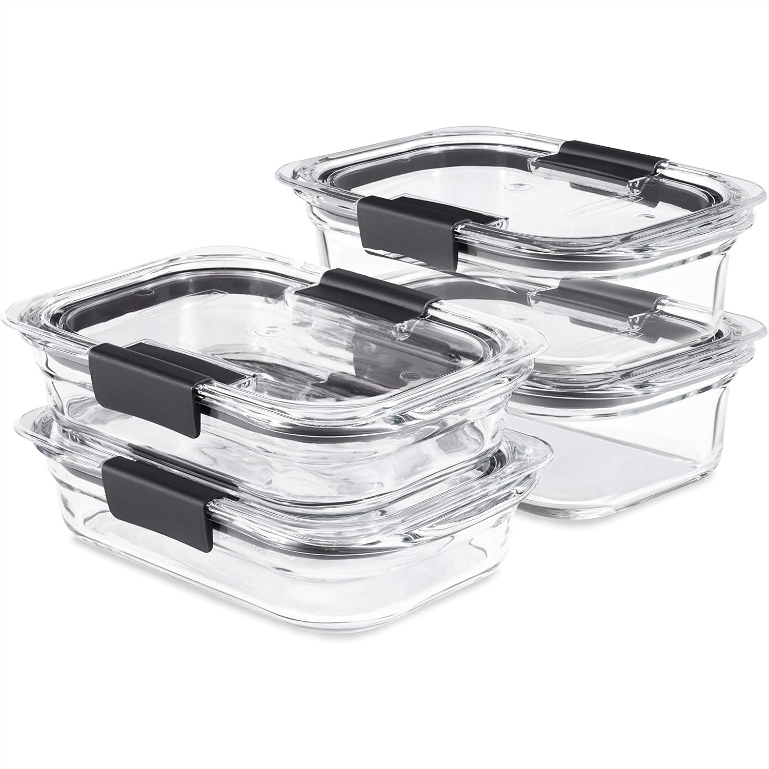 Meal Prep Oven Safe Containers - 4'lü Cam Saklama Kabı Seti, Yemek
