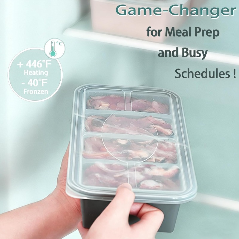 Meal Prep Oven Safe Containers - Silikon Dondurucu Kalıpları Buz Küpü Tepsisi