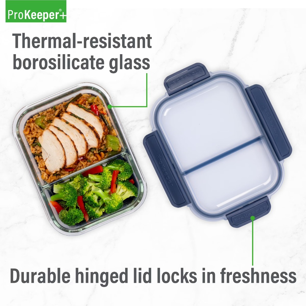 Meal Prep Oven Safe Containers - Premium Borosilikat Cam Yemek Hazırlık Kapları,