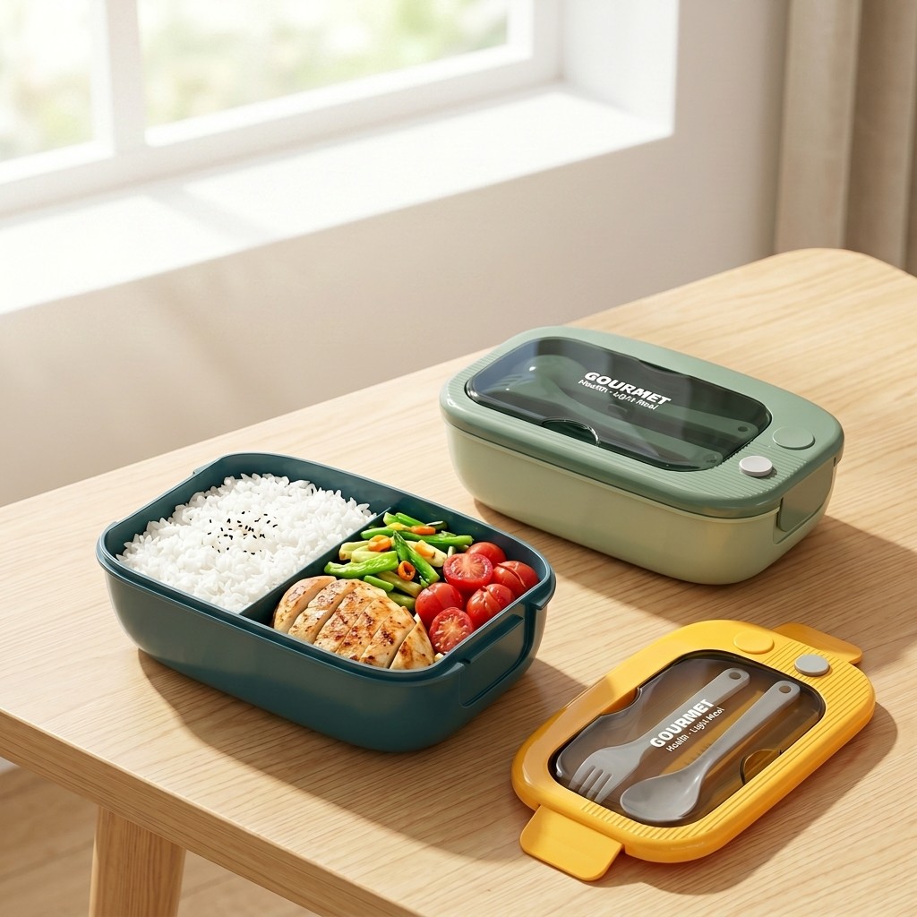 Meal Prep Lunch Boxes - Mikrodalgada Kullanılabilir Plastik Bento Kutusu 2