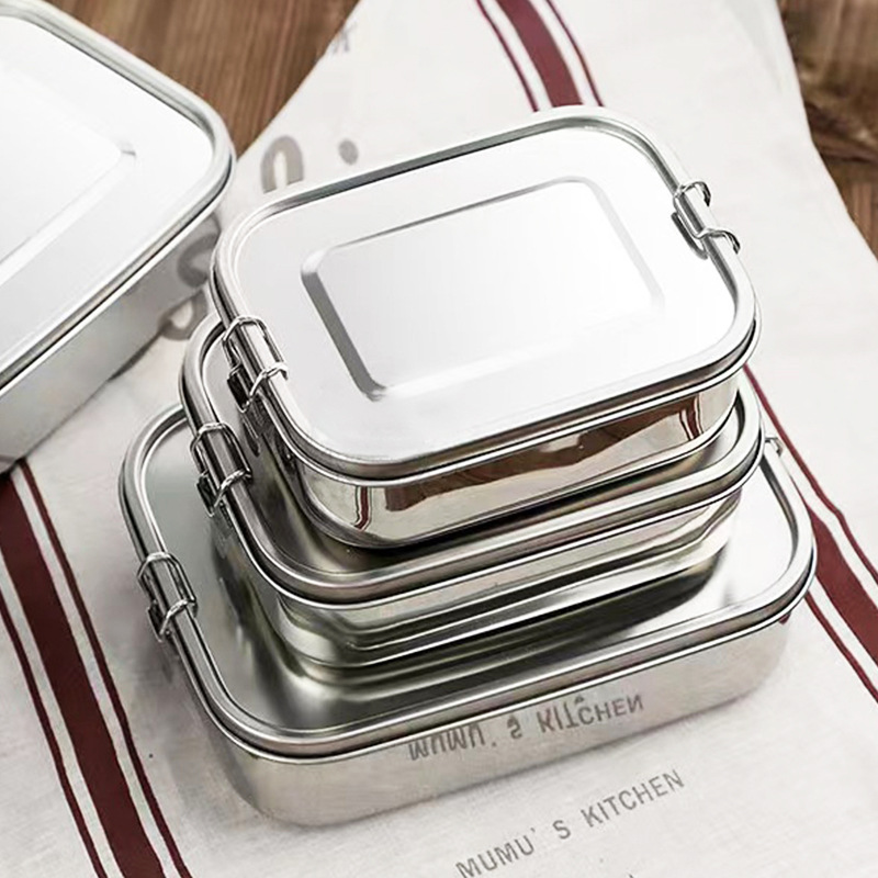Meal Prep Lunch Boxes - 304 Paslanmaz Çelik Kare yemek kabı
