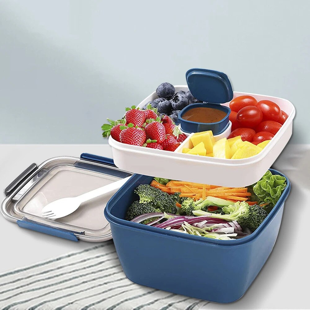 Salad Container Jar - 1100 ml/1500 ml Taşınabilir yemek kabı
