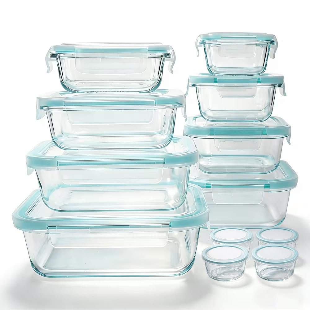 Meal Prep Oven Safe Containers - 24 Parça Cam Gıda Saklama Kabı