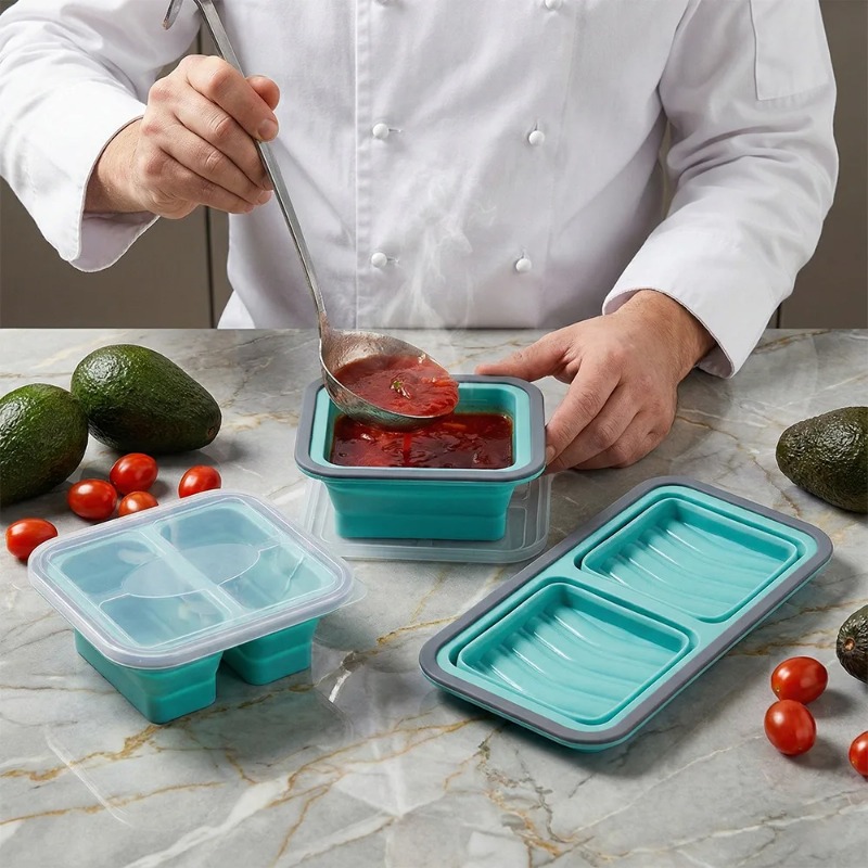 Kapaklı Silikon Dondurucu Teps - Meal Prep Oven Safe Containers incelemesi ve fiyatı
