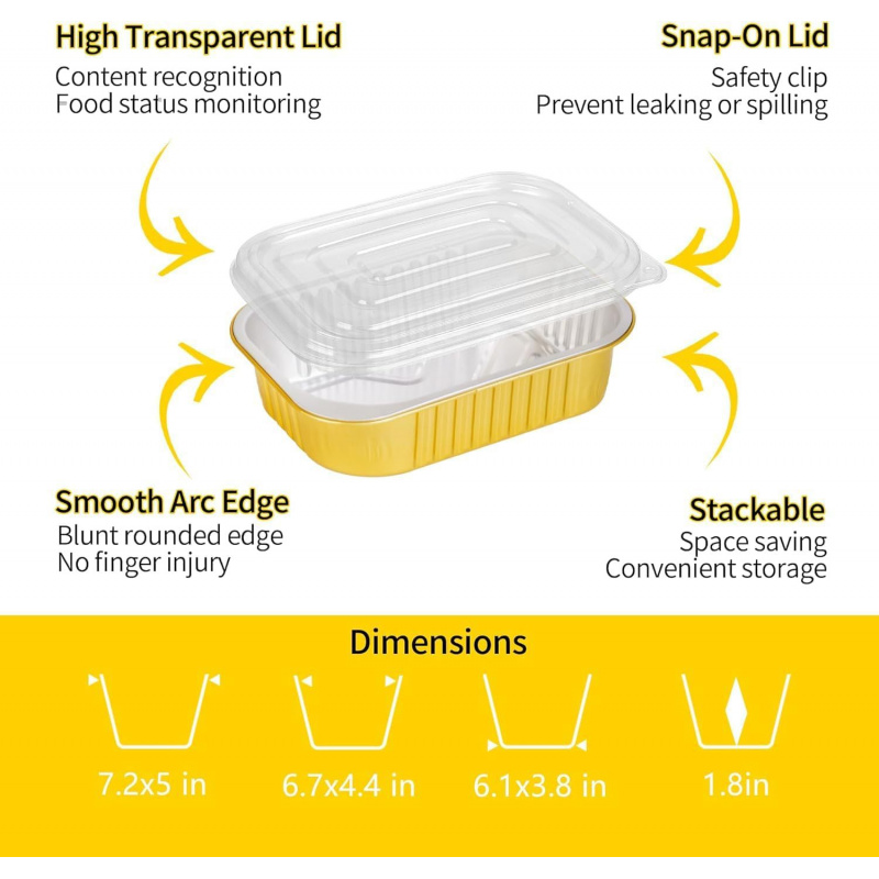 【20'li Paket 750ml Altın Kapla - Meal Prep Oven Safe Containers incelemesi ve fiyatı