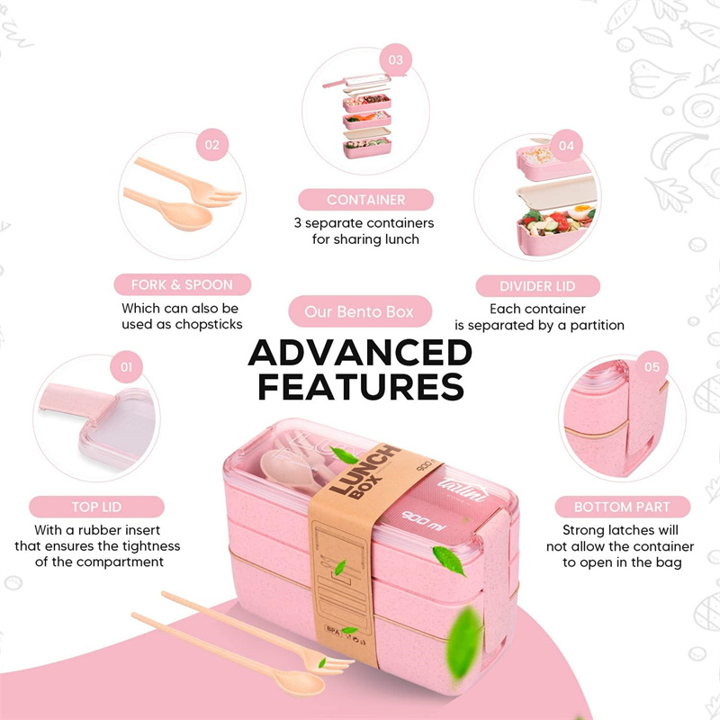 3-In-1 bölmesi buğday samanı B - Meal Prep Lunch Boxes incelemesi ve fiyatı