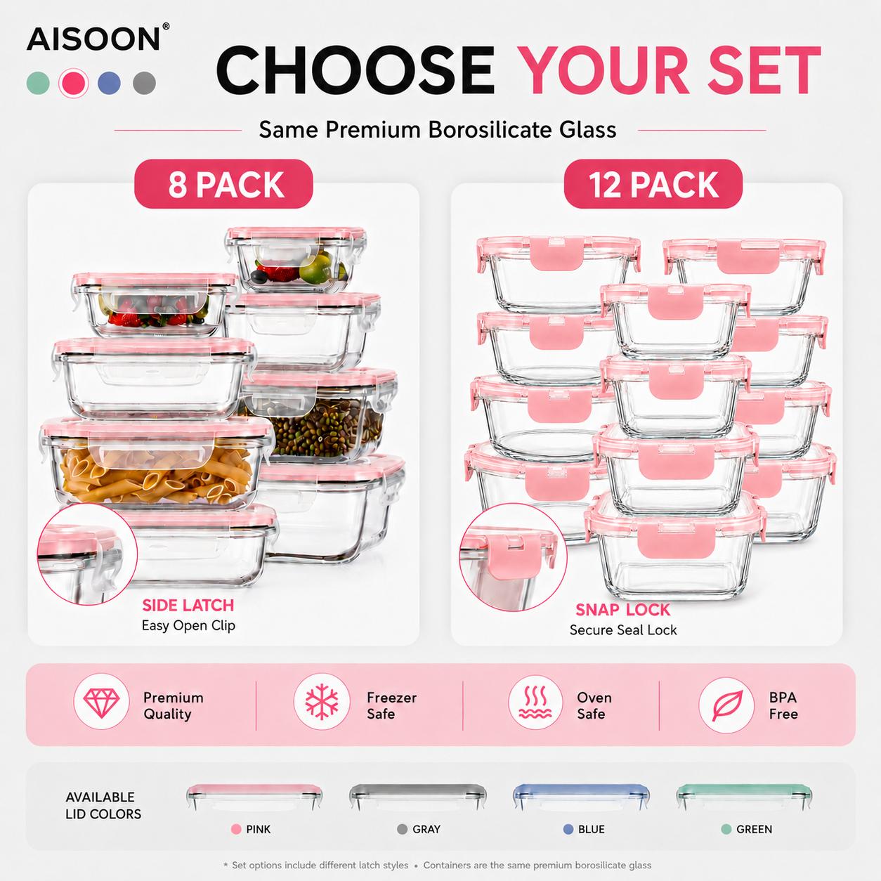 8/12 Parça İstiflenebilir Boro - Meal Prep Oven Safe Containers incelemesi ve fiyatı